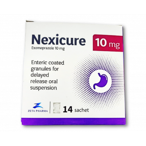 NEXICURE 10 MG ( ESOMEPRAZOLE ) ENTERIC COATED GRANULES FOR DELAYED RELEASE ORAL SUSPENSION 14 SACHETS